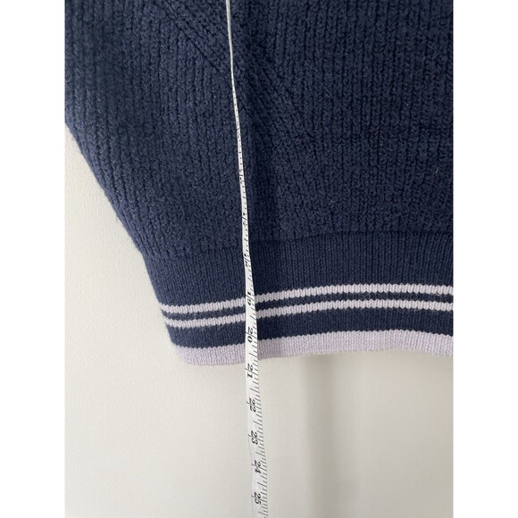 Maeve Navy Blue Sweater Best Turtleneck Size Medium Nautical Preppy Classic - Picture 5 of 8
